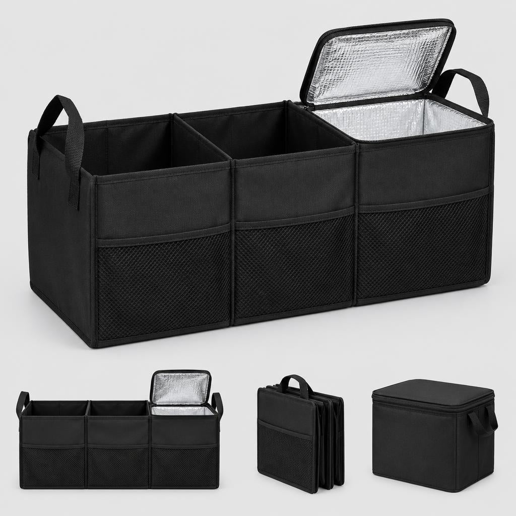 Organizador de maletero plegable Rutero | 3 compartimentos con térmico
