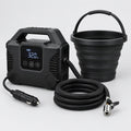 Kit de neumáticos para carretera | Bomba de aire digital de 12V + Cubo plegable