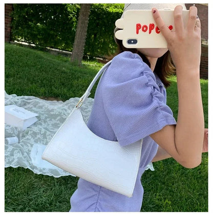 Bolso de Hombro para Mujer Textura Croco Modelo Rouge